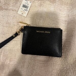 Michael Kors Leather Coin Purse (Black)